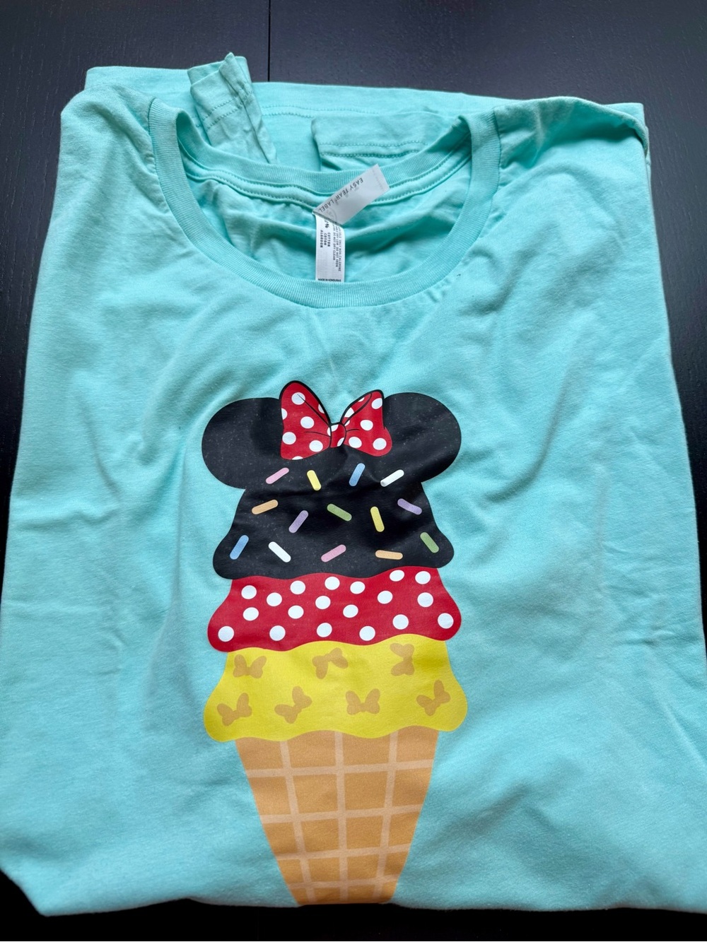 NEW Women’s plus size 4X Mint Graphic Ice Cream Cone top with Minnie